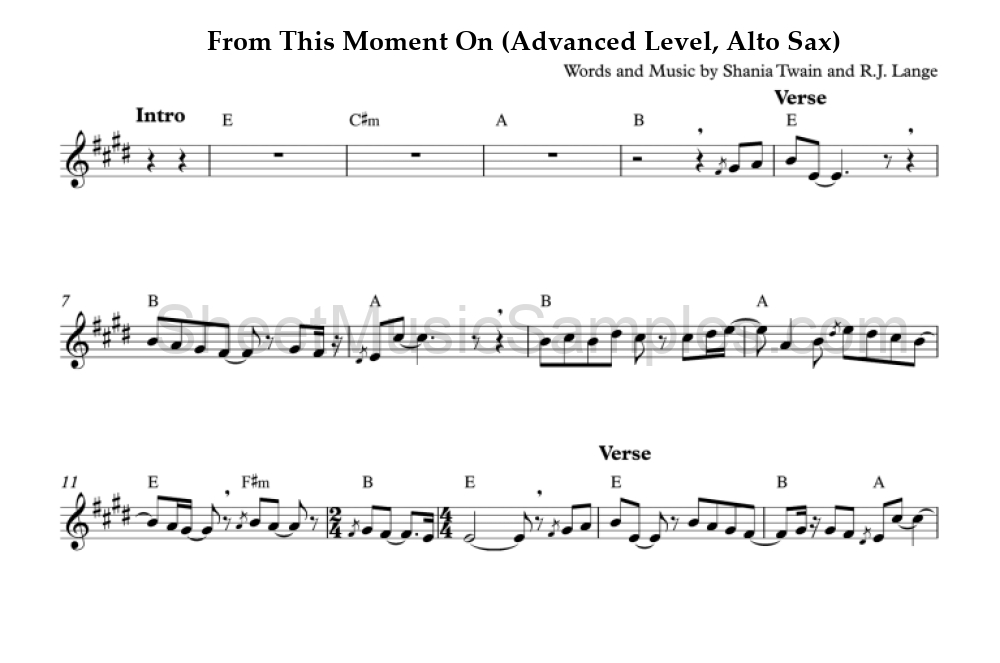 From This Moment On (Advanced Level, Alto Sax)