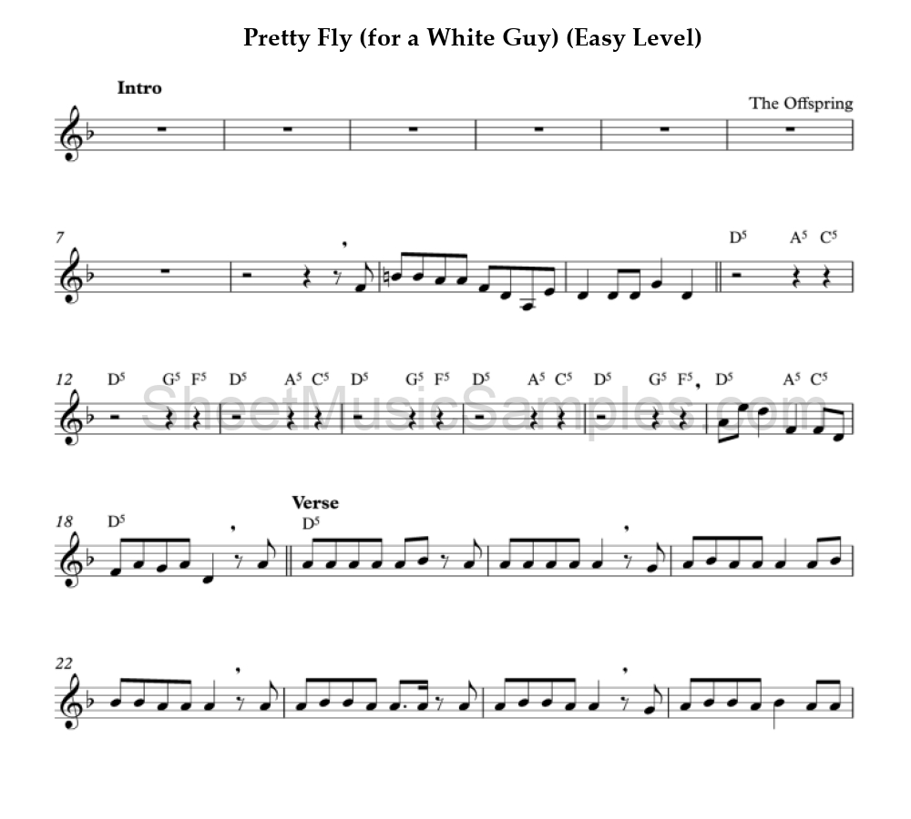 Pretty Fly (for a White Guy) (Easy Level)