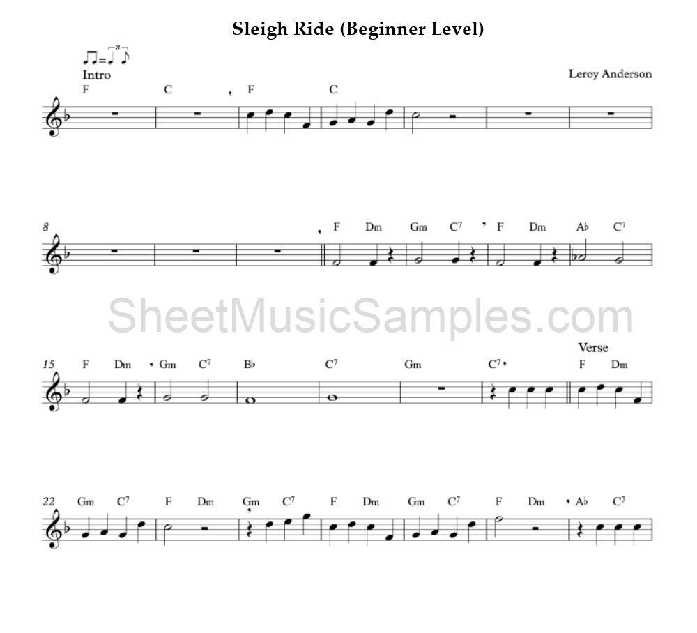 Sleigh Ride (Beginner Level)