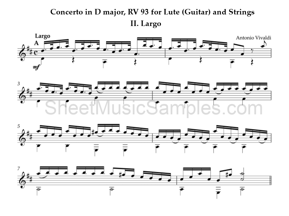 Concerto in D major, RV 93 for Lute (Guitar) and Strings - II. Largo