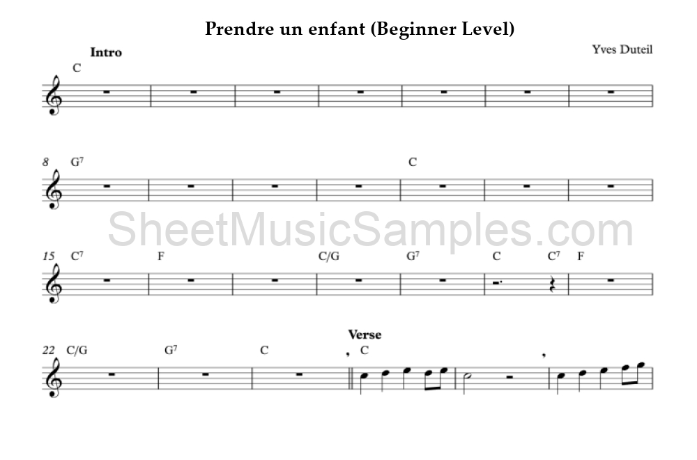 Prendre un enfant (Beginner Level)