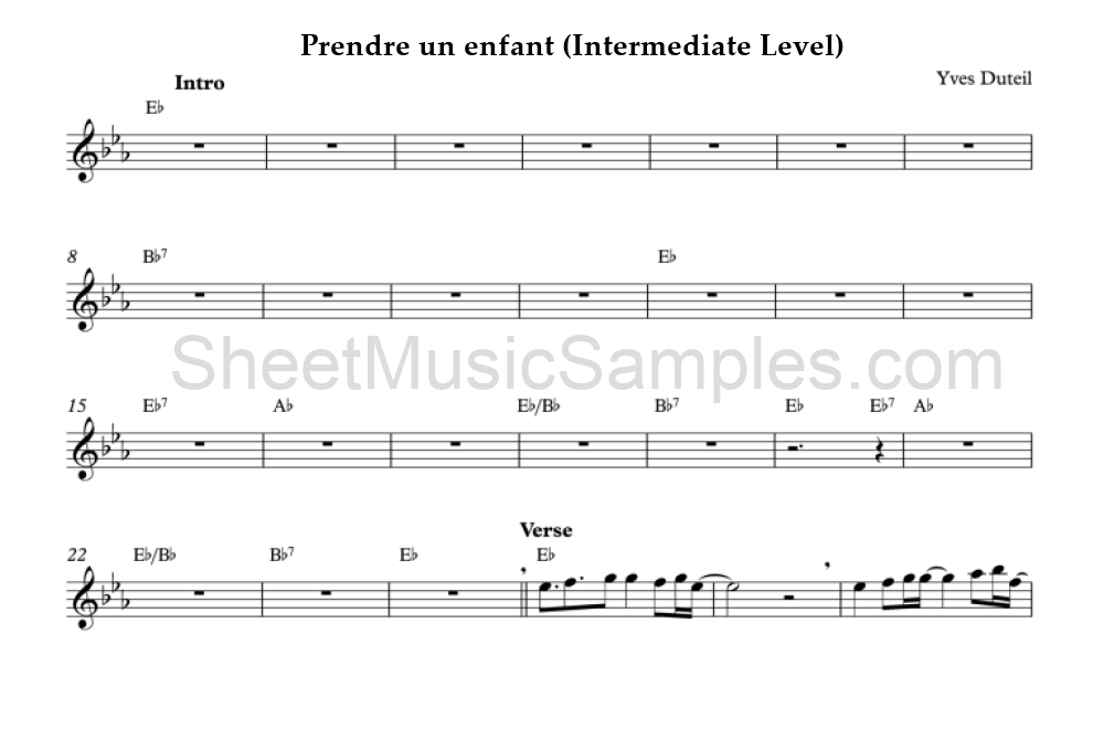 Prendre un enfant (Intermediate Level)