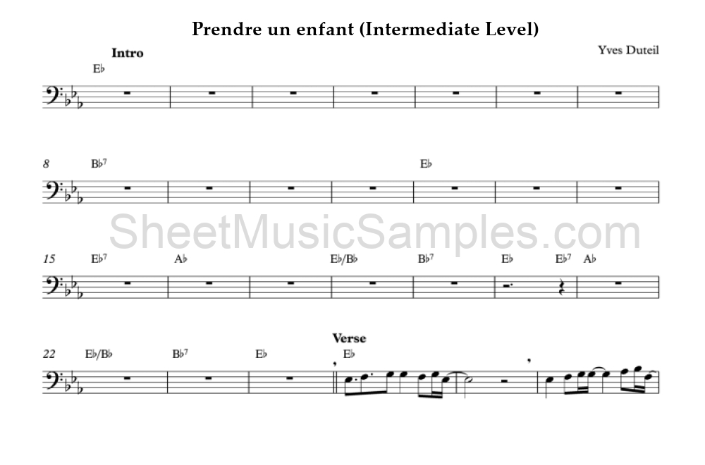 Prendre un enfant (Intermediate Level)