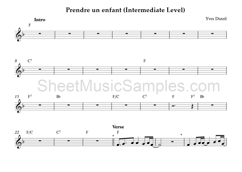 Prendre un enfant (Intermediate Level)