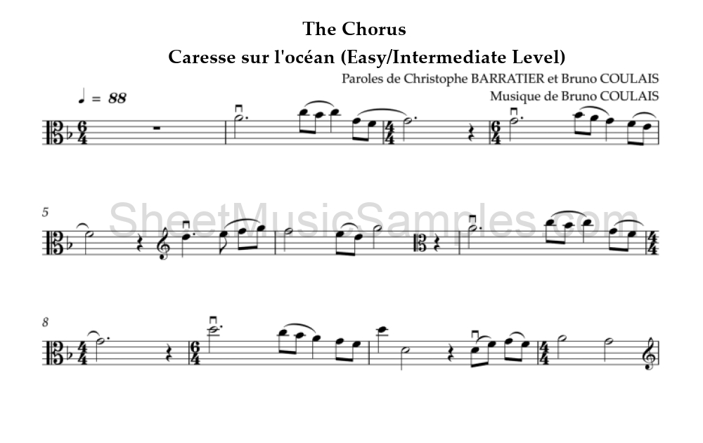 The Chorus - Caresse sur l'océan (Easy/Intermediate Level)