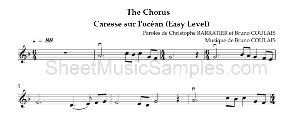 The Chorus - Caresse sur l'océan (Easy Level)