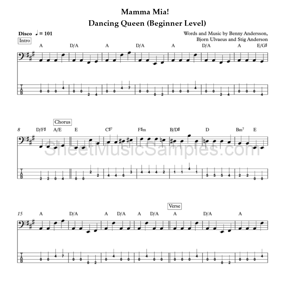 Mamma Mia! - Dancing Queen (Beginner Level)