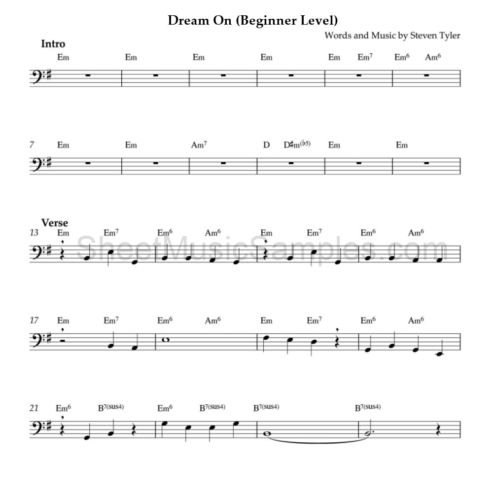 Dream On (Beginner Level)