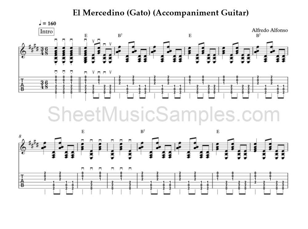 El Mercedino (Gato) (Accompaniment Guitar)