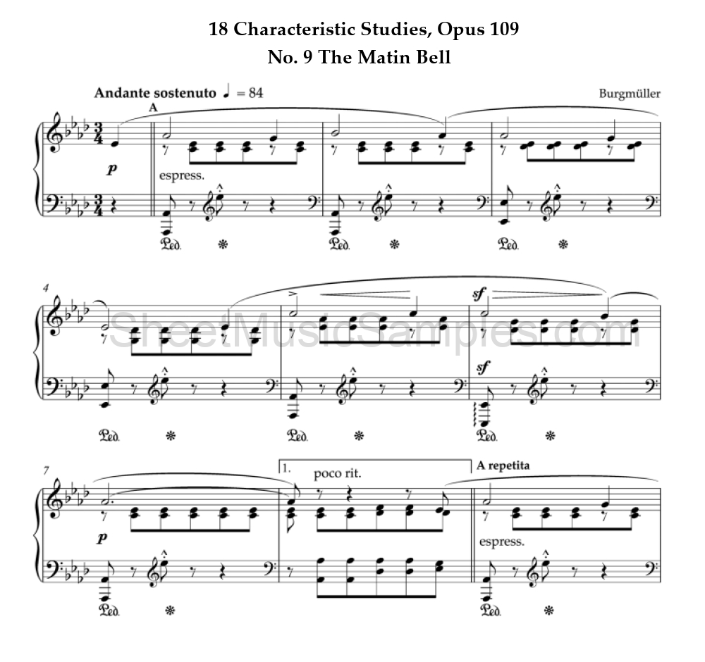 18 Characteristic Studies, Opus 109 - No. 9 The Matin Bell