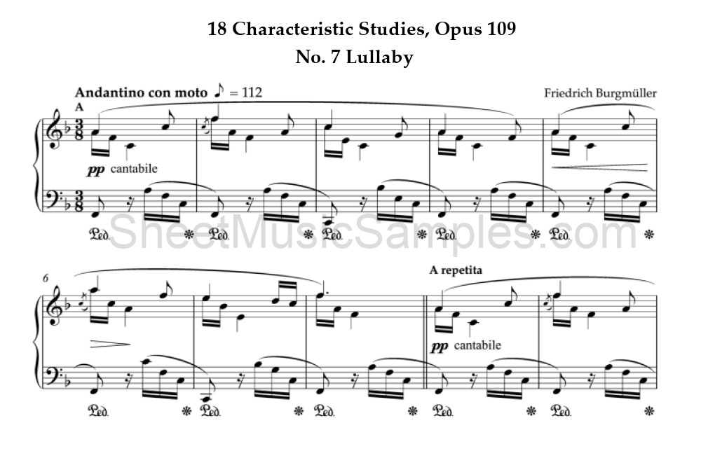 18 Characteristic Studies, Opus 109 - No. 7 Lullaby