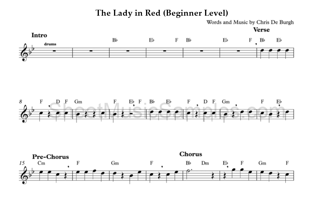 The Lady in Red (Beginner Level)