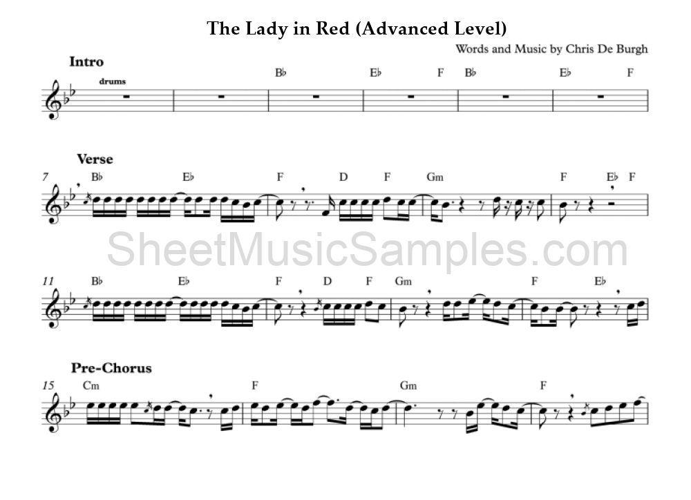 The Lady in Red (Advanced Level)