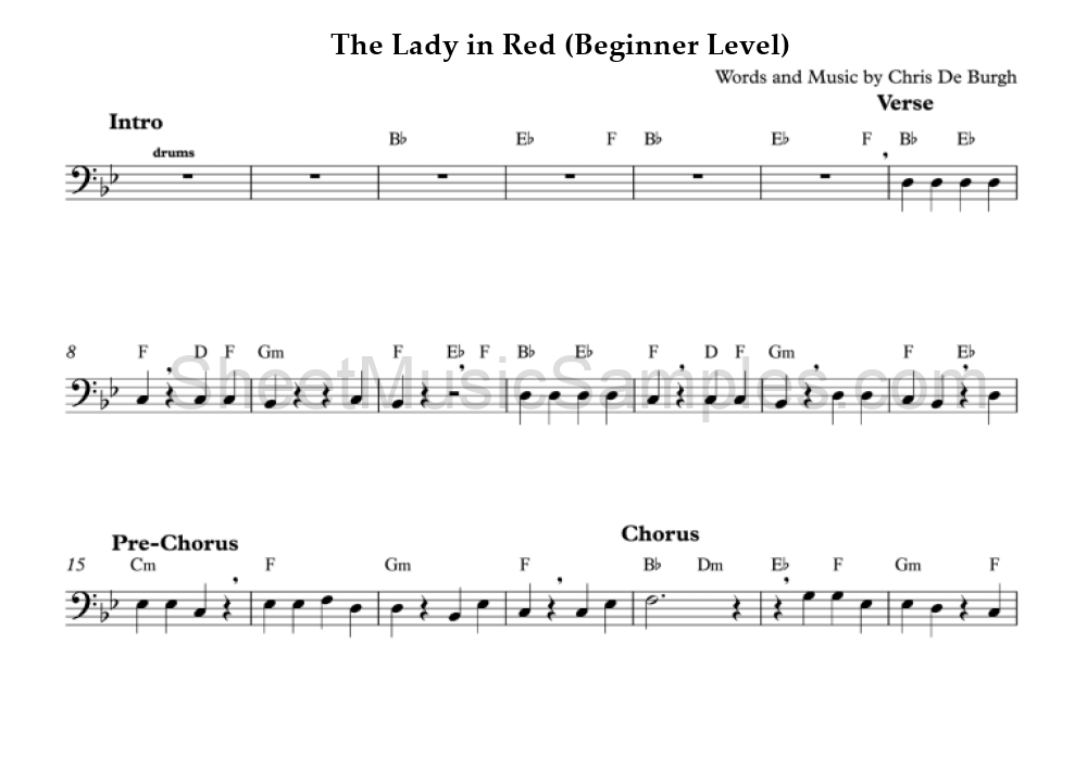 The Lady in Red (Beginner Level)