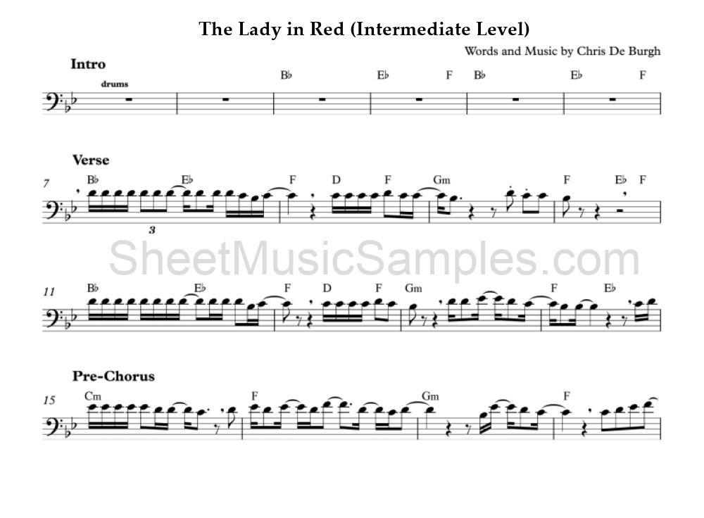 The Lady in Red (Intermediate Level)