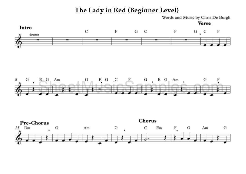 The Lady in Red (Beginner Level)