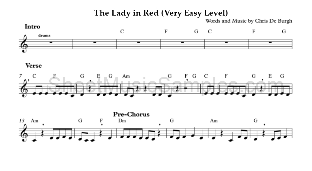 The Lady in Red (Very Easy Level)