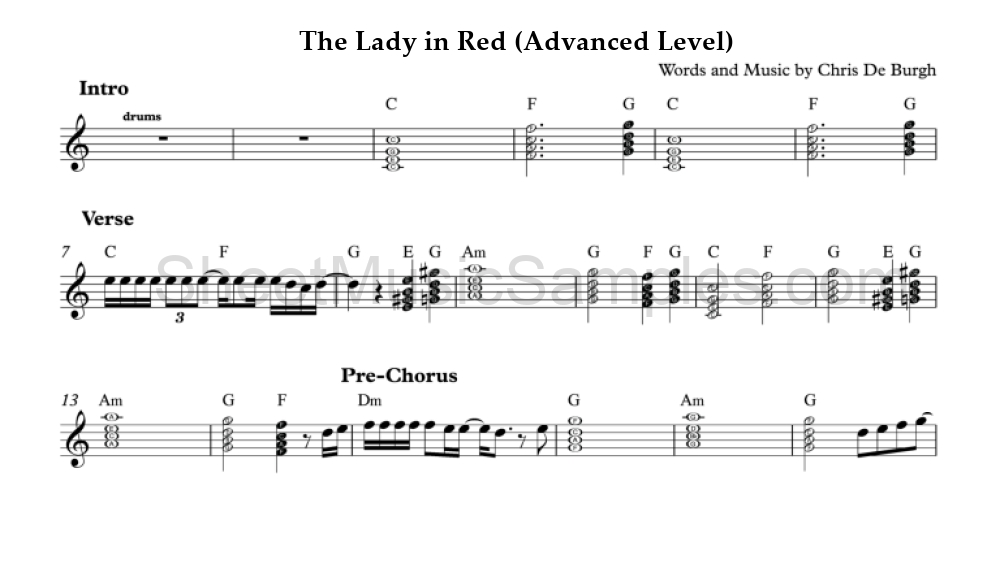 The Lady in Red (Advanced Level)