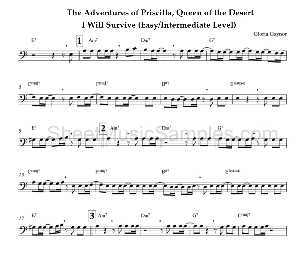 The Adventures of Priscilla, Queen of the Desert - I Will Survive (Easy/Intermediate Level)