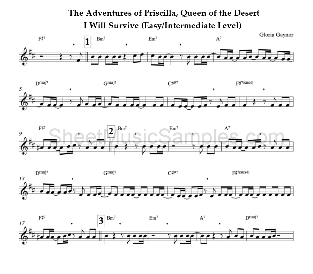 The Adventures of Priscilla, Queen of the Desert - I Will Survive (Easy/Intermediate Level)