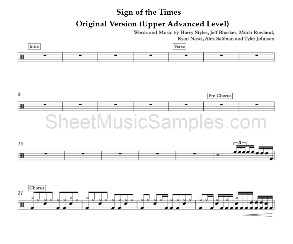 Sign of the Times - Original Version (Upper Advanced Level)