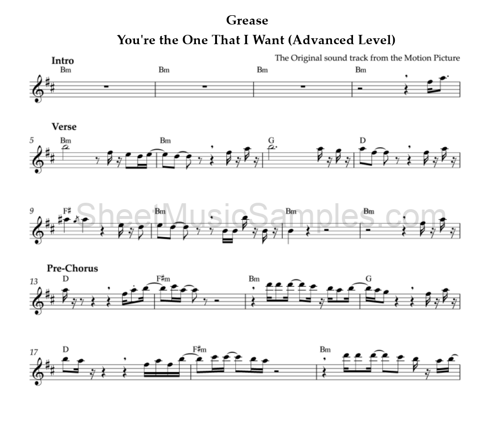 Grease - You're the One That I Want (Advanced Level)