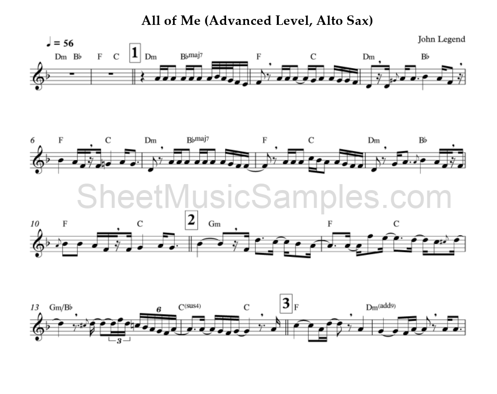 All of Me (Advanced Level, Alto Sax)