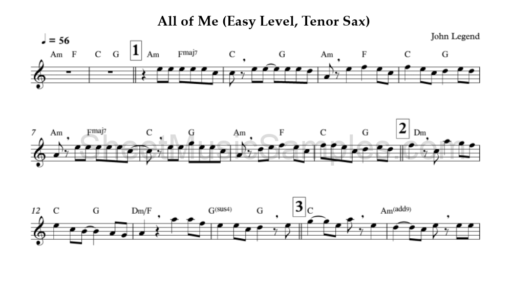 All of Me (Easy Level, Tenor Sax)