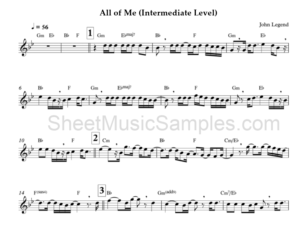 All of Me (Intermediate Level)