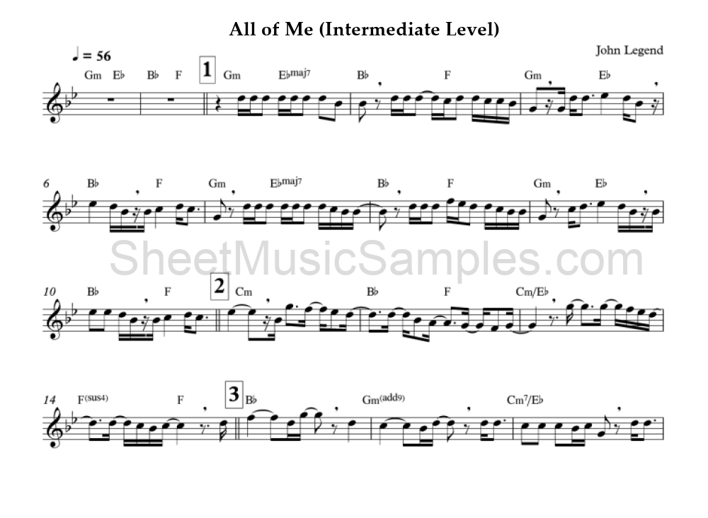 All of Me (Intermediate Level)