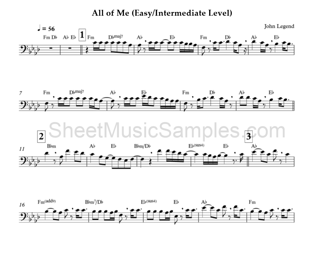 All of Me (Easy/Intermediate Level)