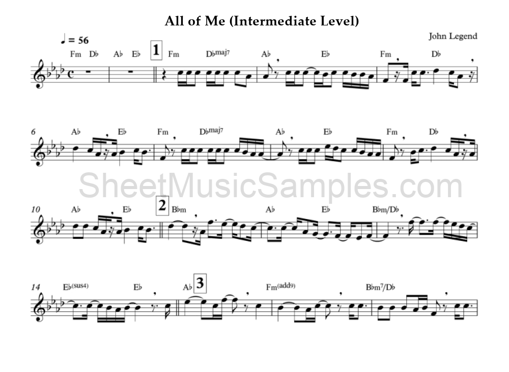 All of Me (Intermediate Level)