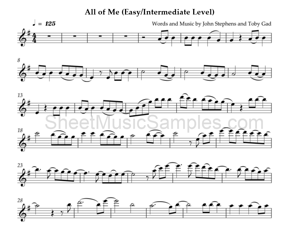 All of Me (Easy/Intermediate Level)