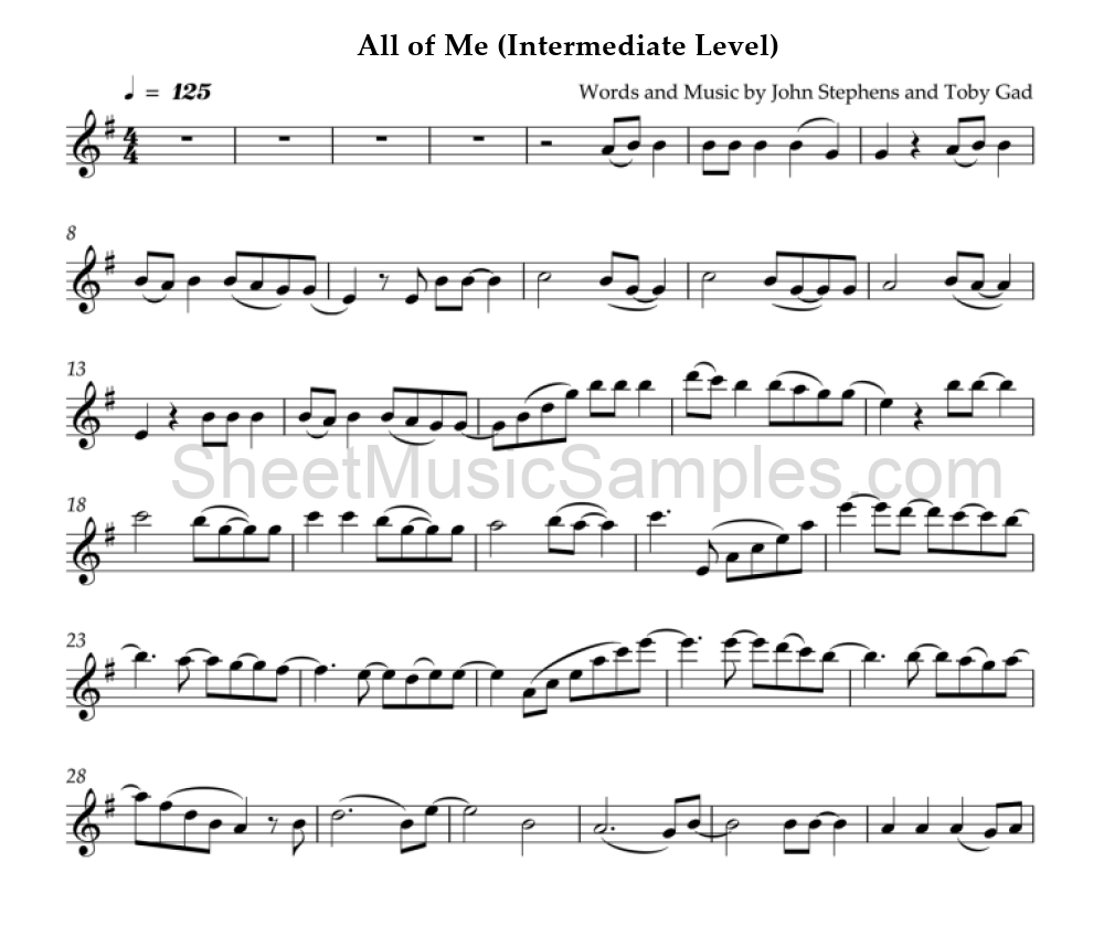 All of Me (Intermediate Level)