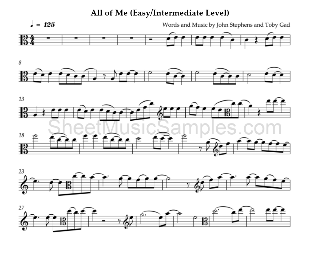 All of Me (Easy/Intermediate Level)