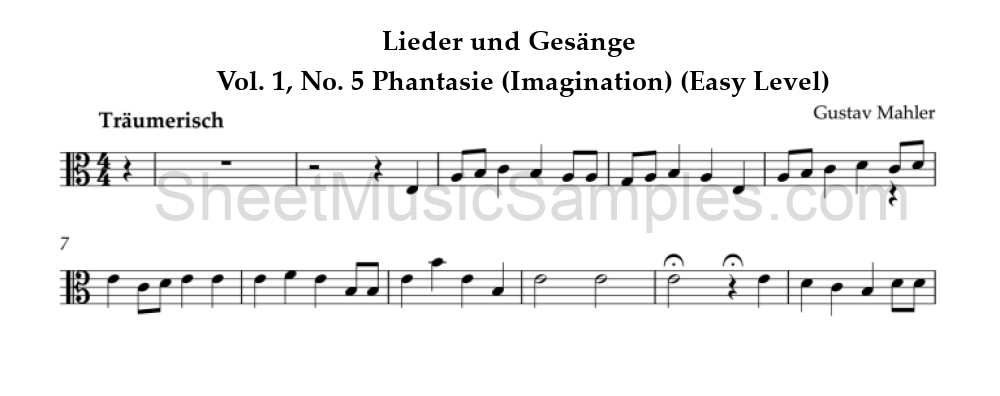 Lieder und Gesänge - Vol. 1, No. 5 Phantasie (Imagination) (Easy Level)