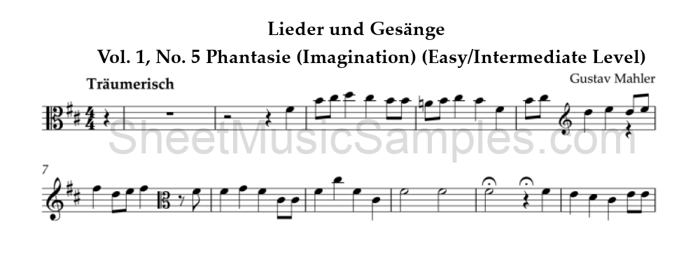 Lieder und Gesänge - Vol. 1, No. 5 Phantasie (Imagination) (Easy/Intermediate Level)