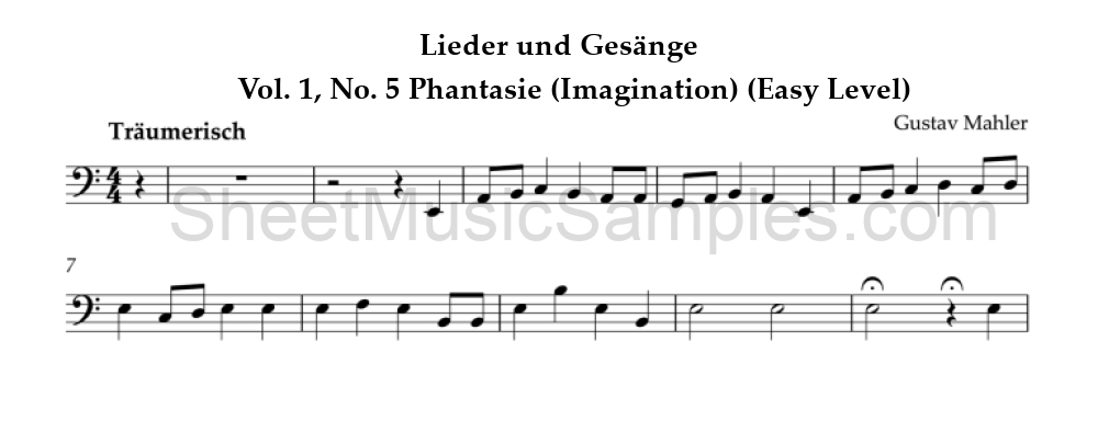 Lieder und Gesänge - Vol. 1, No. 5 Phantasie (Imagination) (Easy Level)