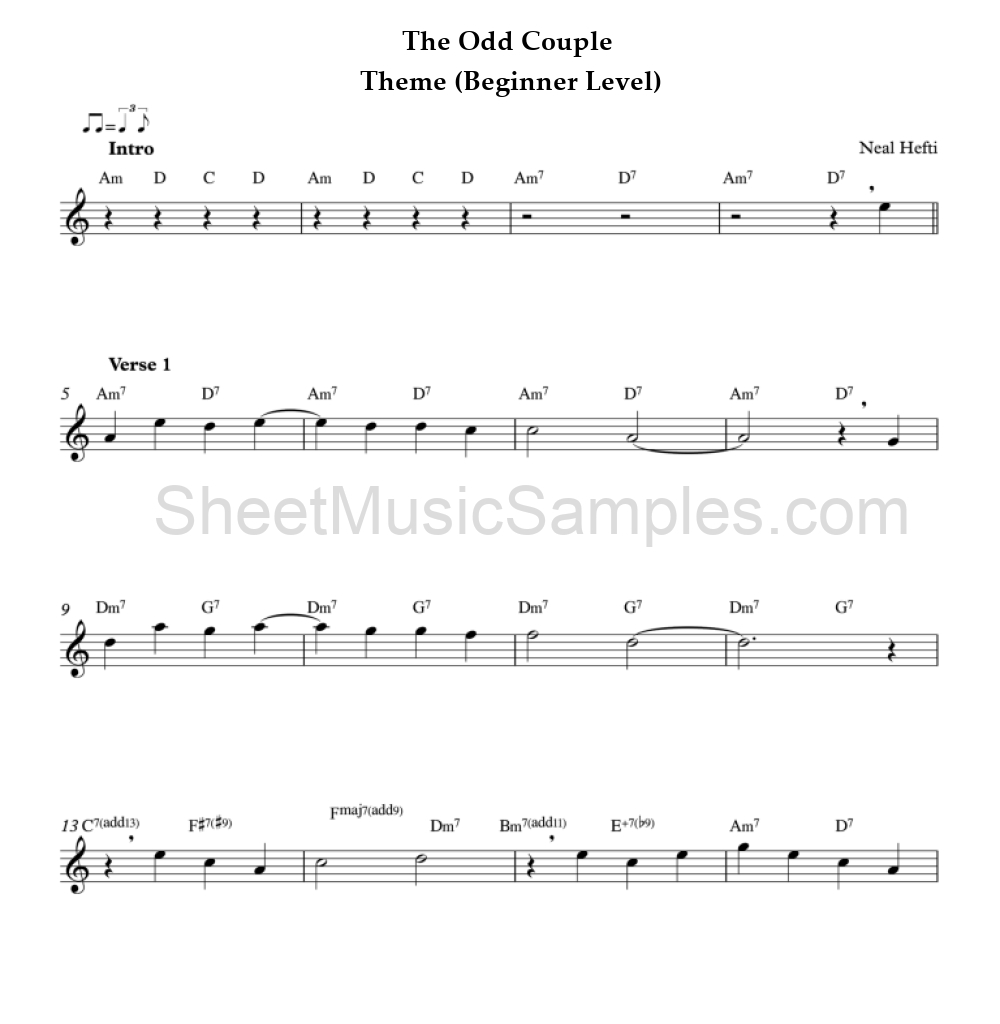 The Odd Couple - Theme (Beginner Level)