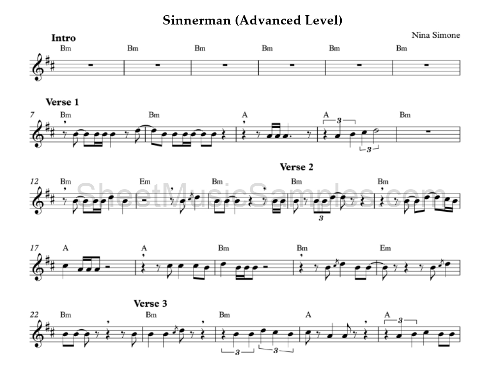 Sinnerman (Advanced Level)