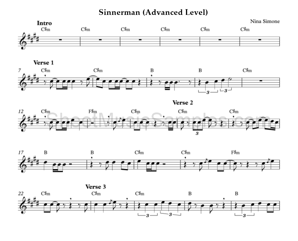 Sinnerman (Advanced Level)