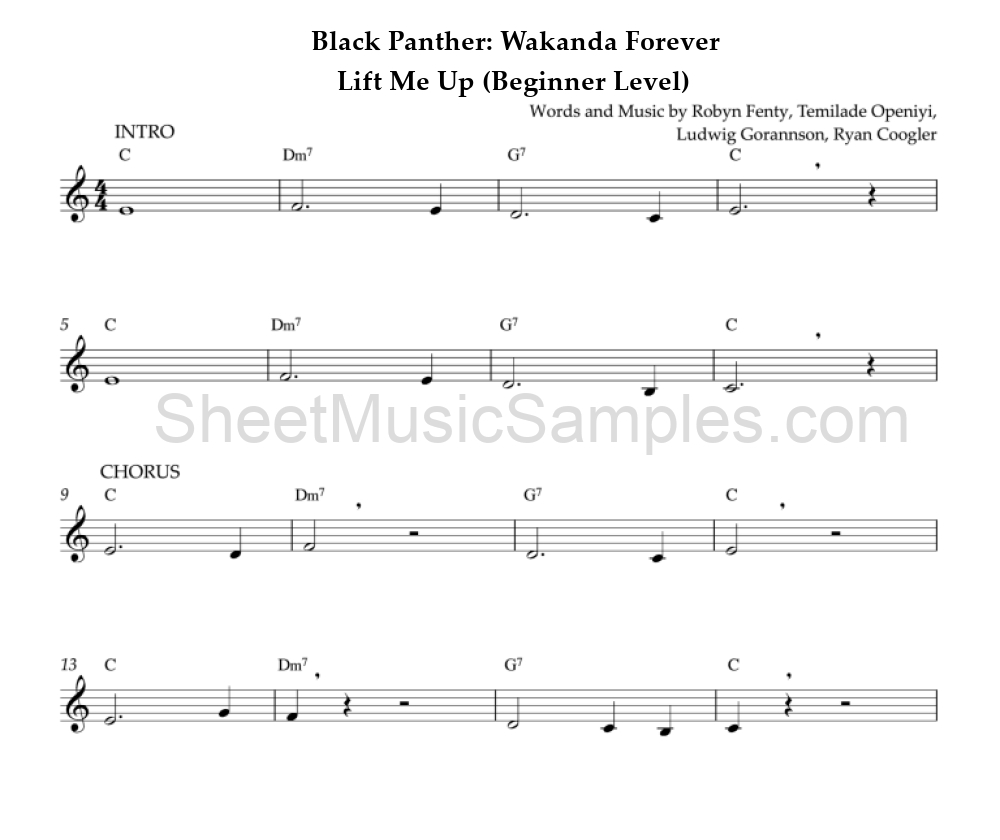 Black Panther: Wakanda Forever - Lift Me Up (Beginner Level)