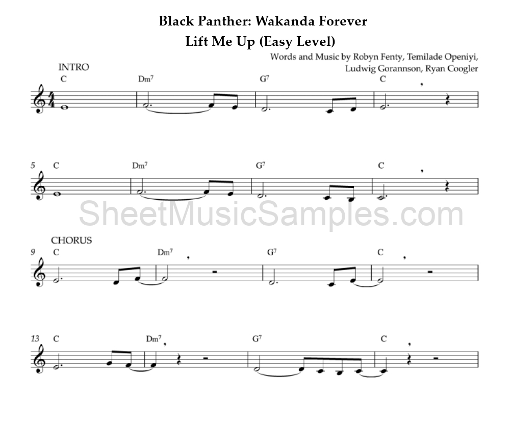 Black Panther: Wakanda Forever - Lift Me Up (Easy Level)