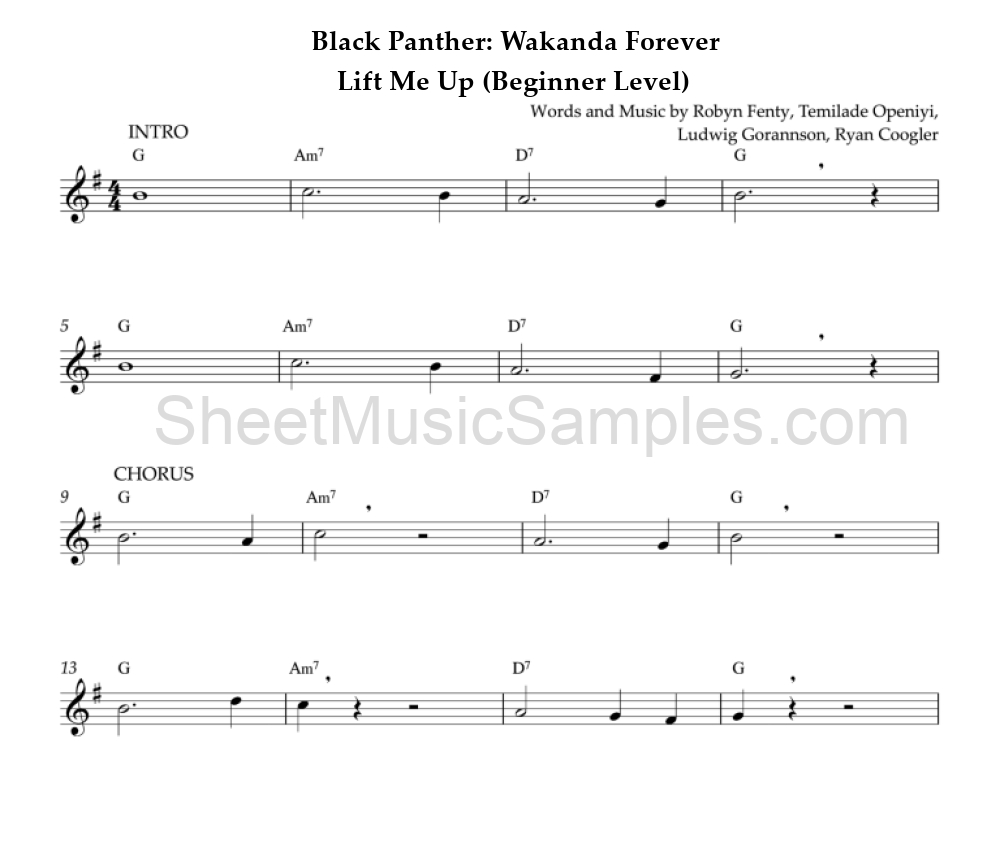 Black Panther: Wakanda Forever - Lift Me Up (Beginner Level)