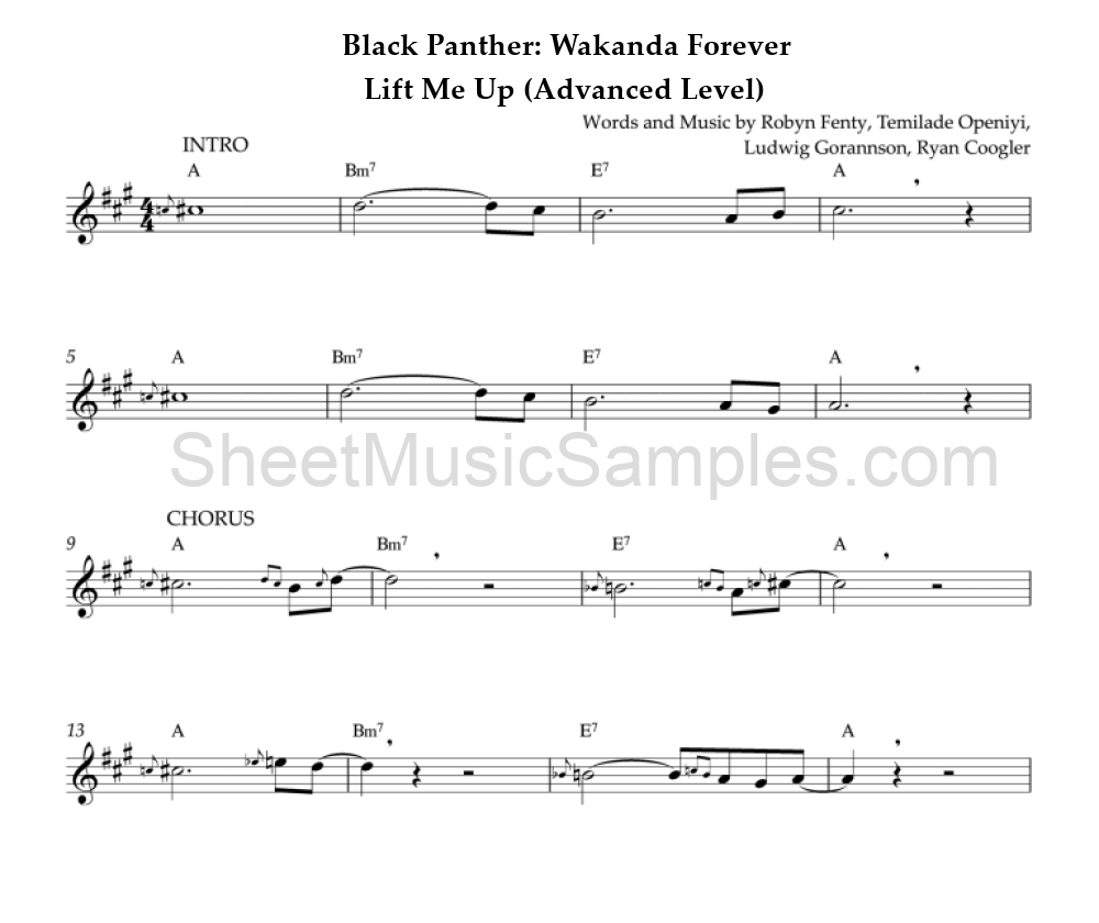 Black Panther: Wakanda Forever - Lift Me Up (Advanced Level)