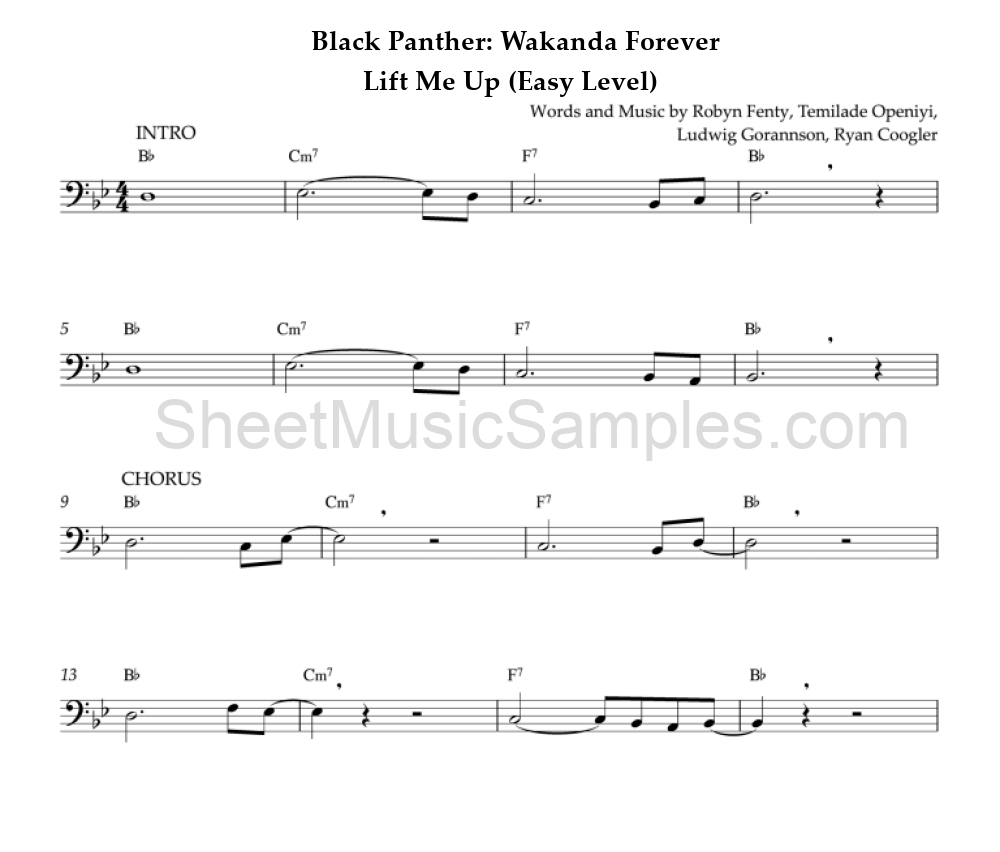 Black Panther: Wakanda Forever - Lift Me Up (Easy Level)