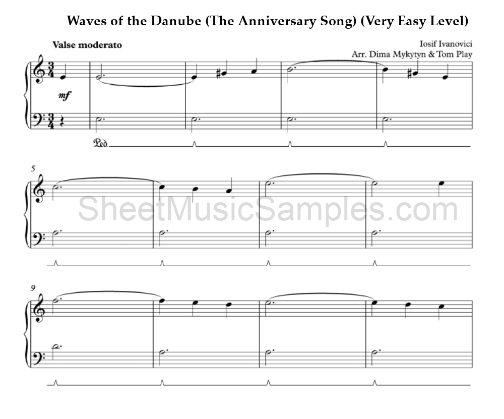 Waves of the Danube (The Anniversary Song) (Very Easy Level)