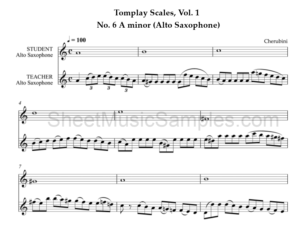 Tomplay Scales, Vol. 1 - No. 6 A minor (Alto Saxophone)