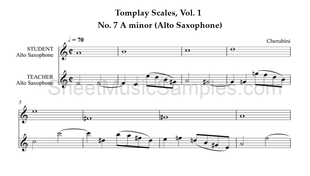 Tomplay Scales, Vol. 1 - No. 7 A minor (Alto Saxophone)