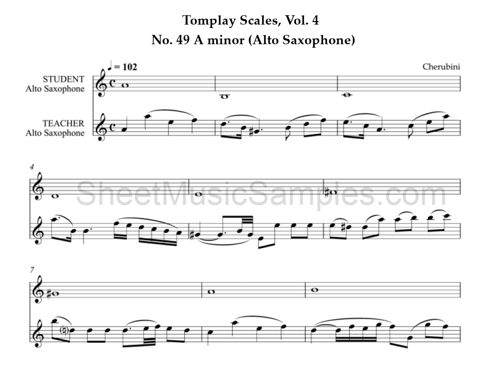 Tomplay Scales, Vol. 4 - No. 49 A minor (Alto Saxophone)